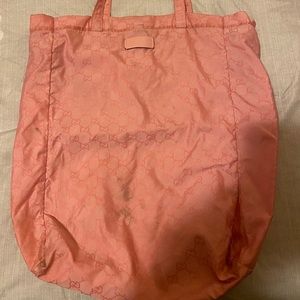 Pink Gucci baby bag